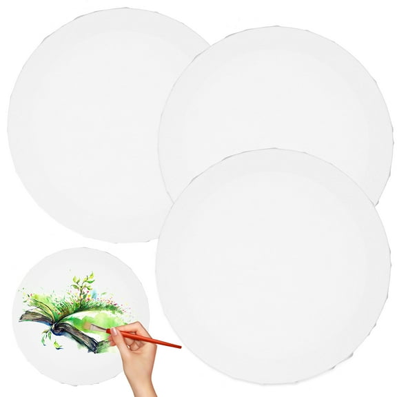 REACHISE 3pcs Painting Canvas Panel Canvas Boards for Painting Round Shape Painting Boards Painting Tools