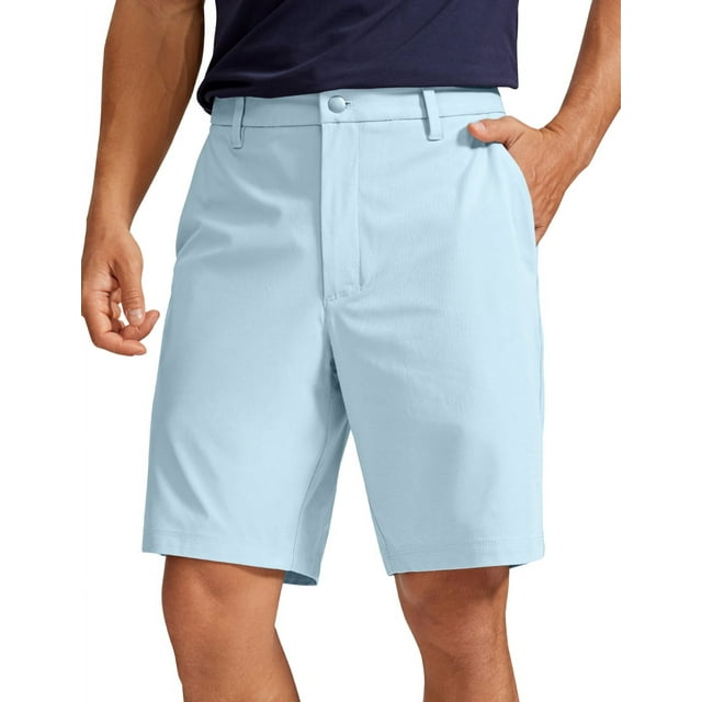 Men's All-day Comfort Golf Shorts - 9'' Stretch Lightweight Casual Work Flat Front Shorts with Pockets Chambray Blue09 US31