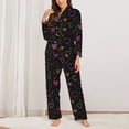thumbnail image 2 of Balery Heart and Stars Conjunto de Pijama con Estampado para Mujer, Conjunto de Dos Piezas con Manga Larga, Ropa de Dormir Suave con Bolsillos, Pijamas Cómodos-XX-Large, 2 of 7