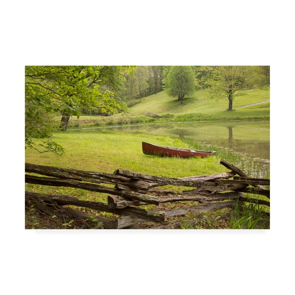 Trademark Fine Art 'Canoe And Fence' Canvas Art by Monte Nagler