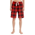 thumbnail image 4 of Prdecexlu Womens Pajama Shorts Lightweight Plaid Elastic Waistband with Drawstring Pockets Knee Length Breathable Bermuda Long Shorts Stylish Casual Lounge Pj Bottoms Red 2XL, 4 of 4