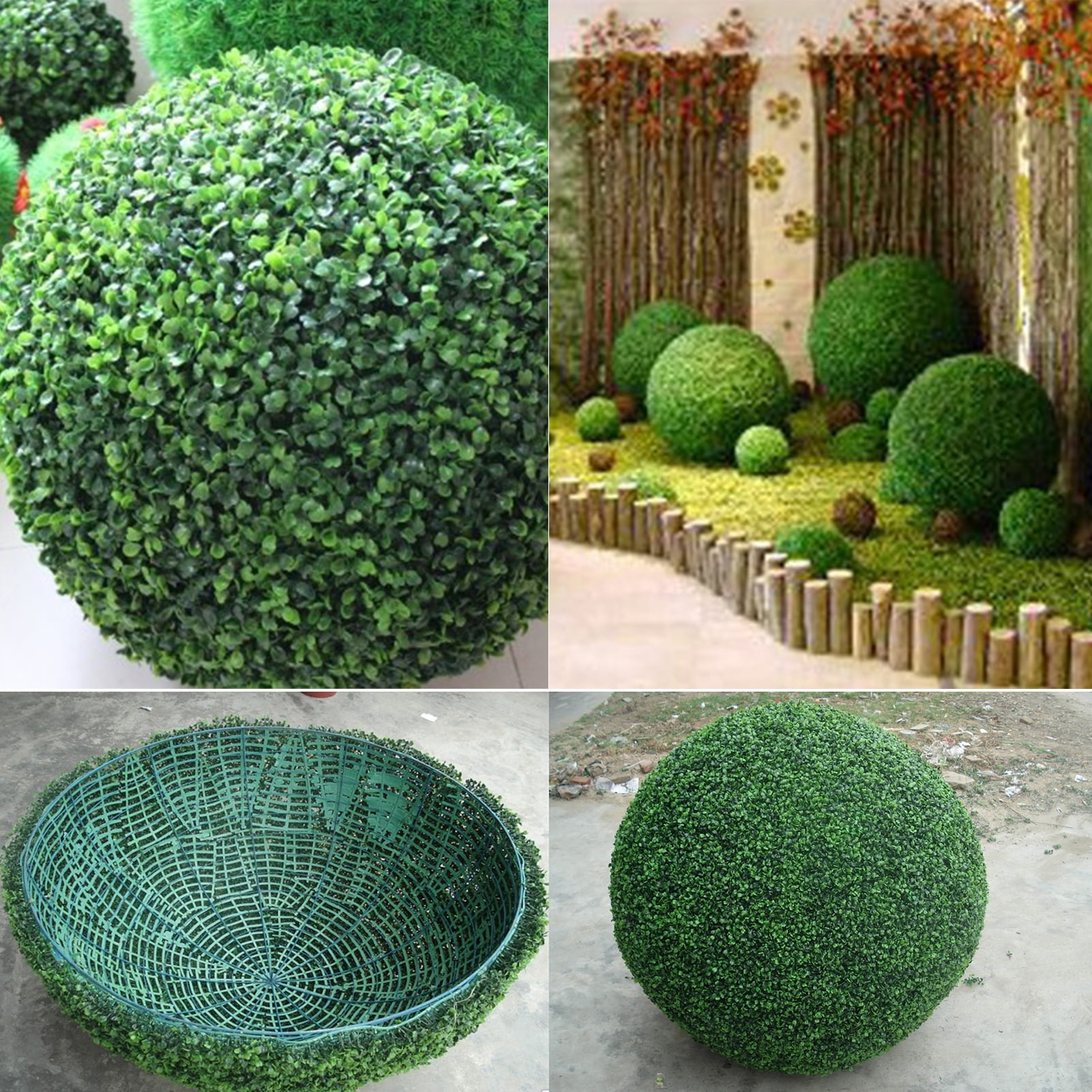 Large Artificial Plant Topiary Ball, Decorative Faux Boxwood Ball Green