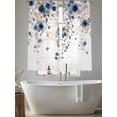 thumbnail image 5 of Navy Blue Flowers Sheer Curtains 72 Inch Length 2 Panels Set Window Treatments, Spring Floral Elegant Pastoral Watercolor Rod Pocket Semi Curtains for Living Room/Bedroom/Kitchen Décor, 104"W x 72"L, 5 of 7
