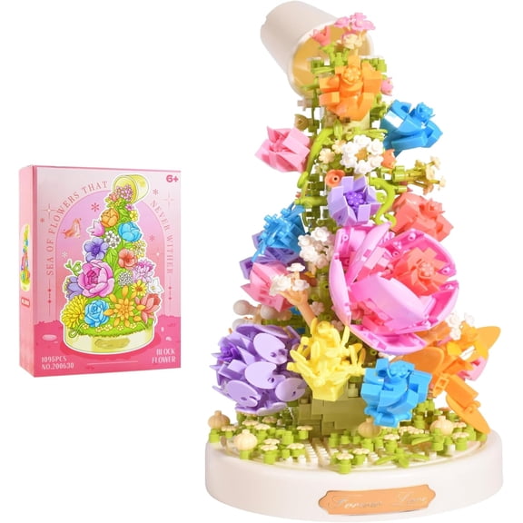 NAYIHOOP Sea of Flowers Building Sets with LED Ligh for Adults Girls Compatible with Lego
