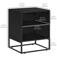 thumbnail image 3 of HOMCOM Table de Chevet avec Étagères de Rangement, Table d'Appoint avec Pieds en Acier pour Chambre, Noir, 3 of 10