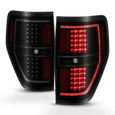 NEW Black Smoke 2009-2014 Ford F150 LED Tube Tail Lights Brake Lamps Left Right