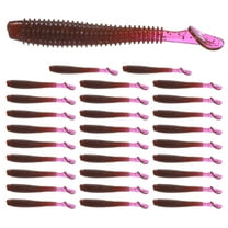 Uxcell 2.56"  Soft Fishing Lures [30-Pack] - Paddle Tail Swim Bait - Purple Red & Durable ABS Plastic