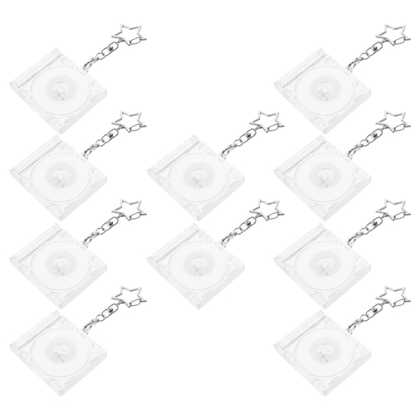 unbranded 10Ud Llavero Colgante De Cd En Plástico Transparente Para Y