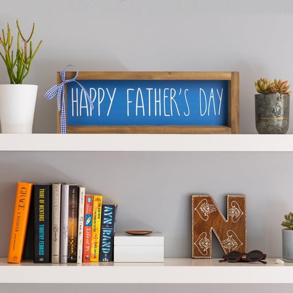 Happy Fathers Day Decorations, Wooden Fathers Day Sign, Table Centerpieces Home Wall Decor Dad Plaque