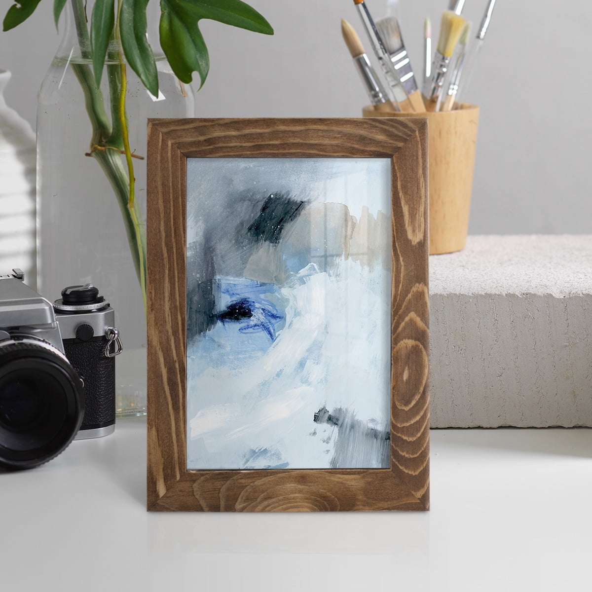 Welle I - Framed Print w/glass - Walnut