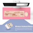 thumbnail image 2 of SURJDE Wireless Keyboard and Mouse Combo, 104 Keys Punk Keyboard, Cute Desktop Game Keyboard Mouse Kit, for Girls, Retro Typewriter Style, for Home/Office/Work/Gaming/Study(Apricot), 2 of 7