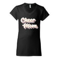 thumbnail image 2 of Wild Bobby Retro Cheer Mom Girl Sports Women Standard V-Neck Tee, Black, Small, 2 of 5