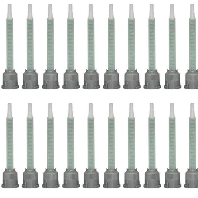20 boquillas mezcladoras, cartuchos de pegamento, punta de 50 ml, mezclador de resina, aplicador, 16 elementos, proporción 1:1
