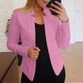 thumbnail image 5 of Dezsed Blazers for Women Business Casual Women's Color Casual Fashion Long-Sleeved Cardigan Jacket Coat Outerwear with Pocket Hot Pink L, 5 of 6