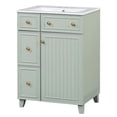 thumbnail image 2 of MAYEERTY 24" Bathroom Vanity Cabinet - Ceramic Sink, 2 Drawers, Durable for Daily Bathroom Use, 2 of 22