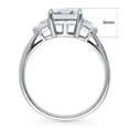 thumbnail image 4 of BERRICLE Sterling Silver 3-Stone Wedding Engagement Rings 2.6 Carat Step Emerald Cut Cubic Zirconia CZ Ring for Women, Rhodium Plated Size 9.5, 4 of 10