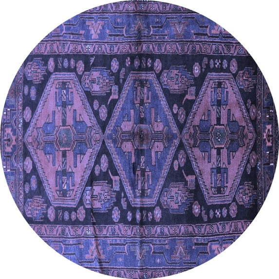 Ahgly Company Indoor Round Persian Blue Traditional Area Rugs, 3' Round