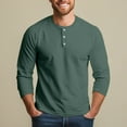 thumbnail image 6 of Hearthz Mens Casual Slim Fit T-Shirts Henley Shirts Raglan 3/4 Sleeve Jersey Baseball T Shirts ,Dark Green XXXL, 6 of 7