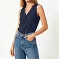 thumbnail image 7 of MORESEC Women Sleeveless V Neck Striped Pleated Tank Tops for Women Casual Basic Summer Beach Tee Shirts Vacation Fashion Clothes, Navy S, 7 of 7