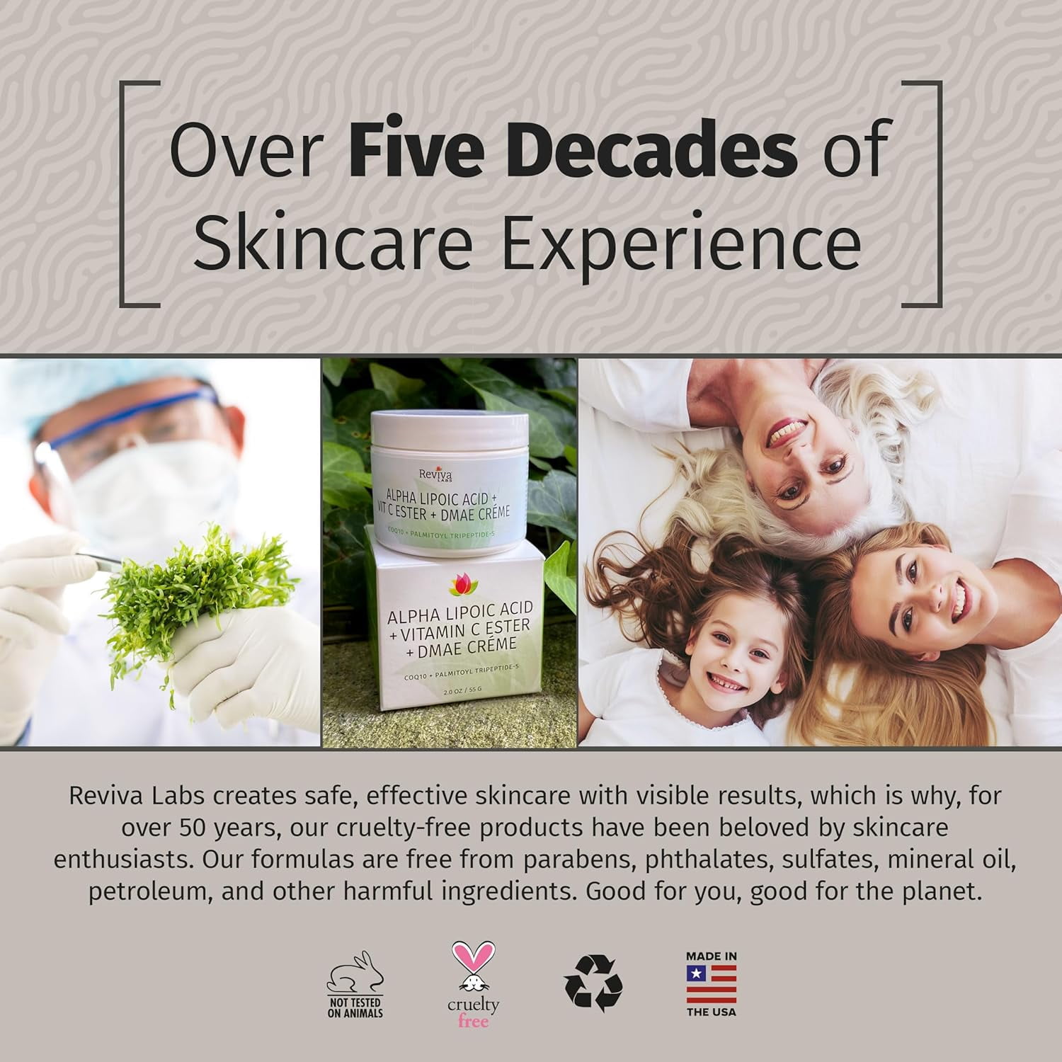 Reviva Labs DMAE Cream with Alpha Lipoic Acid, Vitamin C Ester - Skin Firming and Moisturizing Cream