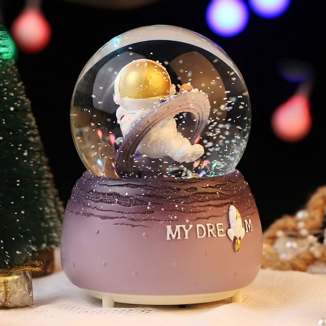 Astronaut Crystal Ball Resin Craft Decoration Home Decor Music Box With 90ml Liquid