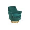 thumbnail image 4 of Swivel Barrel Chairs, Modern Round Velvet Arm Chair with Gold Stainless Steel Base, Comfy Upholstered 360 Degree Swivel Accent Chair for Living Room Bedroom, Easy to assemble, Emerald, 4 of 9
