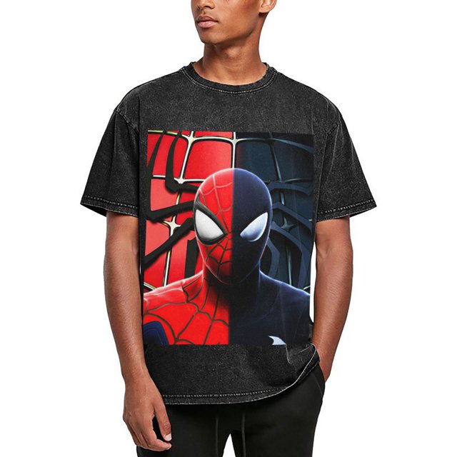 Spider-Man 230g Vintage Washed Drop Shoulder T-Shirt - Iron On