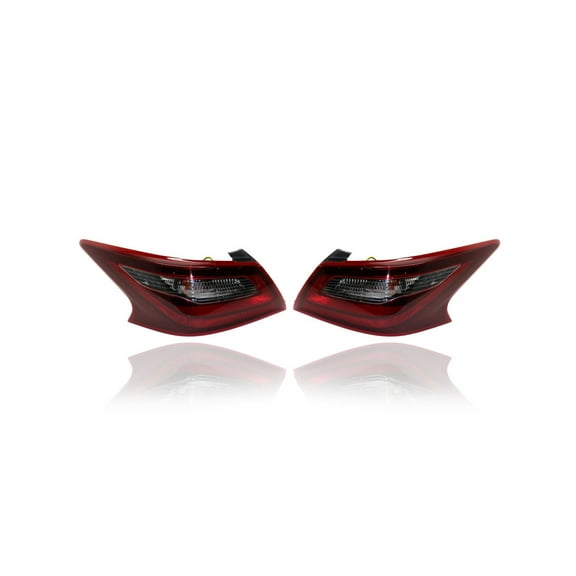 Tail Light Assembly - Compatible/Replacement for '16-18 Nissan Altima Sedan SR - Outer On Body, Smoked Dark Red Lens - Pair, Left Driver   Right Passenger Set - 265509HS1A, 265559HS1A