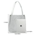 thumbnail image 5 of JISEN Corduroy Tote Bag for Women with Reinforced Strap for College Travel Grey, 5 of 5
