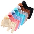 thumbnail image 3 of MXIEZI Toddler Baby Long Sleeve Sweatshirt Outfit for Girls Boys Solid Color Hoodie Pullover Tracksuit Infant Fall Winter Thicken Casual Sweatsuit Set 0-6T, 3 of 11