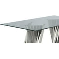 thumbnail image 2 of 42" x 78" Clear Glass Dining Table with Silver Stainless Steel Base, 2 of 4