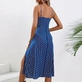 thumbnail image 5 of Cagogo Womens Plus Size Milkmaid Slip Vacation Dresses Under $5 Summer Spaghetti Strap Sleeveless Sexy Flowy Slit Polka Dot Midi Sun Dress Elegant Black Evening Dress, 5 of 9