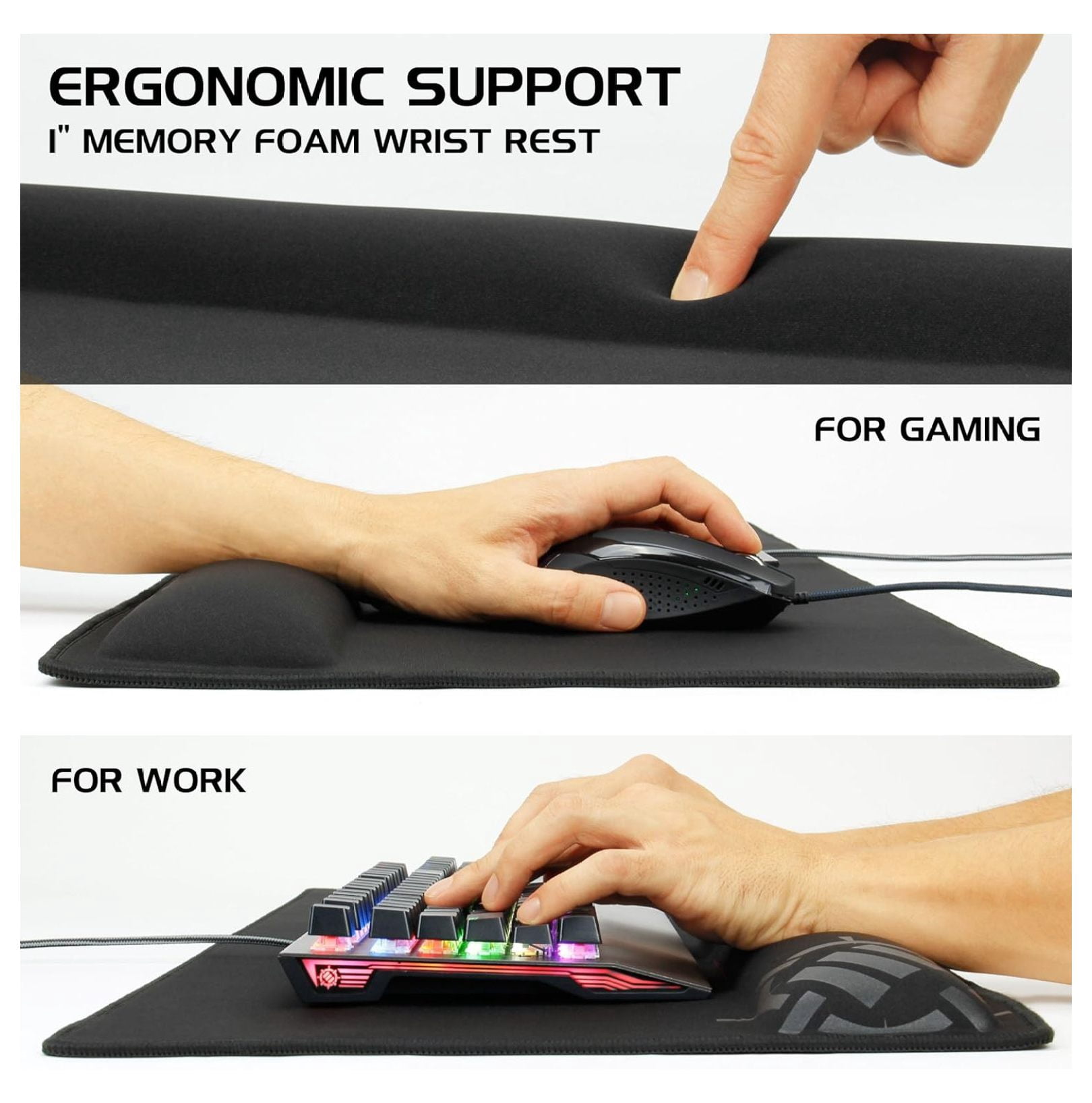 Large Mouse Pad with Wrist Rest - XXL Gaming Desk Pad