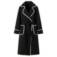 thumbnail image 4 of Long Blend Coat With Belt Warm Winter Trench Overcoat For Ladies Fashion Double Lapel Outerwear Jacket winter clothing for women, 4 of 5