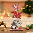 thumbnail image 1 of Fiudx Ofertas relámpago Nuevo adorno navideño de madera con letras verticales pintadas de anciano sin rostro para decoración de ventanas, adorno pequeño, 1 of 4