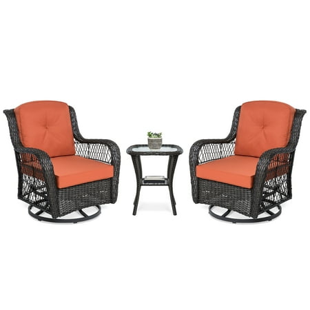 rocking tempered wicker bistro swivel cushions rust degree choice deck weather glass furniture side table garden outdoor resistant patio chairs