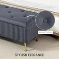 thumbnail image 4 of HOMCOM Storage Ottoman Bench with Steel Legs, 43 Inch Large Storage Chest, 4 of 10
