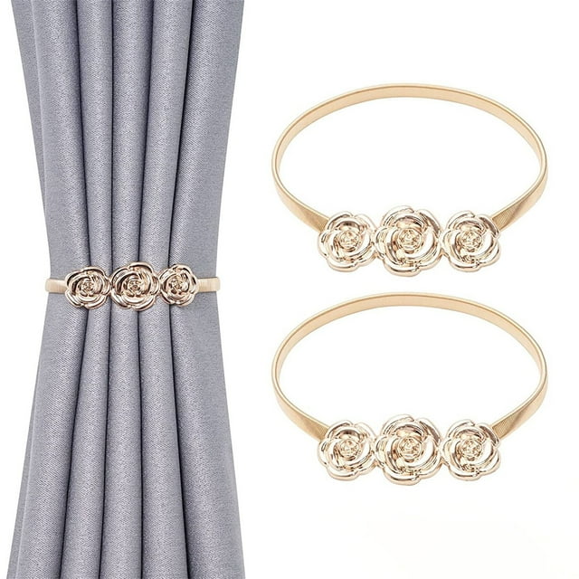WHEANG Liquidation Élastique Ressort Ajuster Longueur Boucle de Rideau Type Rose