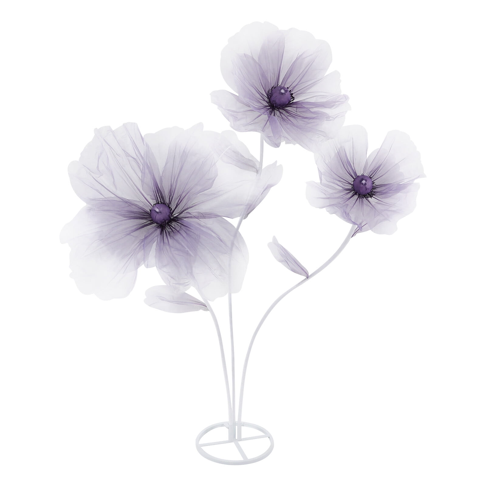 ToppiJoy 67" Giant Artificial Flowers for Decoration, Large Fake Flower with Standing Stems and Base for Wedding Decor, Shop Window, Photography, Banquet (Purple)