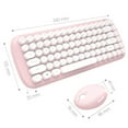 thumbnail image 1 of Wireless 2.4 GHz Cute Keyboard and Mouse Combo, Retro Round Key Caps, UK Layout, Pastel Pink, 1 of 2