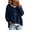Navy #18, variant on Women's Drop Shoulder Long Sleeve Drawstring Loose Knit Hooded Pullover Sweater XL
