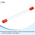 thumbnail image 3 of Clear Rigid Tube Round Plastic Tubing with Red Rubber Cap, 305mm/ 12 Inch Length, 11mmx12mm/0.43"x0.47", 2 Set, 3 of 7