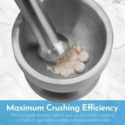 MEDca Stainless Steel Pill Crusher Mortar Pestle, 3.7 L x 5.5 H - Silver