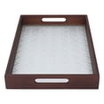 thumbnail image 2 of Serving Tray Walnut Wood Vintage Glass Cake Bread Breakfast Snack Plate Elegant Rectangle Tray, 2 of 8