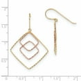 thumbnail image 2 of Primal Gold 14 Karat Two-tone Diamond-cut Graduated Square Shepherd Hook Earrings, 2 of 4