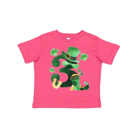 

Inktastic St. Patrick s 3rd Birthday Green Hat with Bow Tie Gift Toddler Boy or Toddler Girl T-Shirt