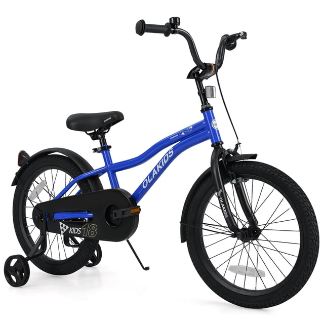 OLAKIDS Kids Bike, 12 14 16 18 Inch Toddlers Bike with Training Wheels Safety Bell Adjustable Seat and Handlebar, Handbrake and Coaster Brake, Children's Bicycle for Boys Girls