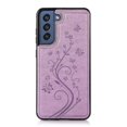 thumbnail image 2 of Funda para Samsung Galaxy S23 con diseño floral de mariposa y doble hebilla, con protección para la lente, soporte integrado, ranura para tarjetas oculta y resistente al agua., 2 of 5