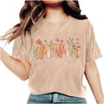 thumbnail image 4 of Black*Friday Discounted Items under $5 GaThRRgYP Mama Shirts for Women Women Mother's Day Gift Mom Flower Print Short Sleeve Round Neck T-shirt Pattern Top Khaki XL, 4 of 7