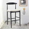 thumbnail image 4 of Safavieh Lionel Retro Bar Stool with Cream Upholstered Seat, Black/Cream, 4 of 12